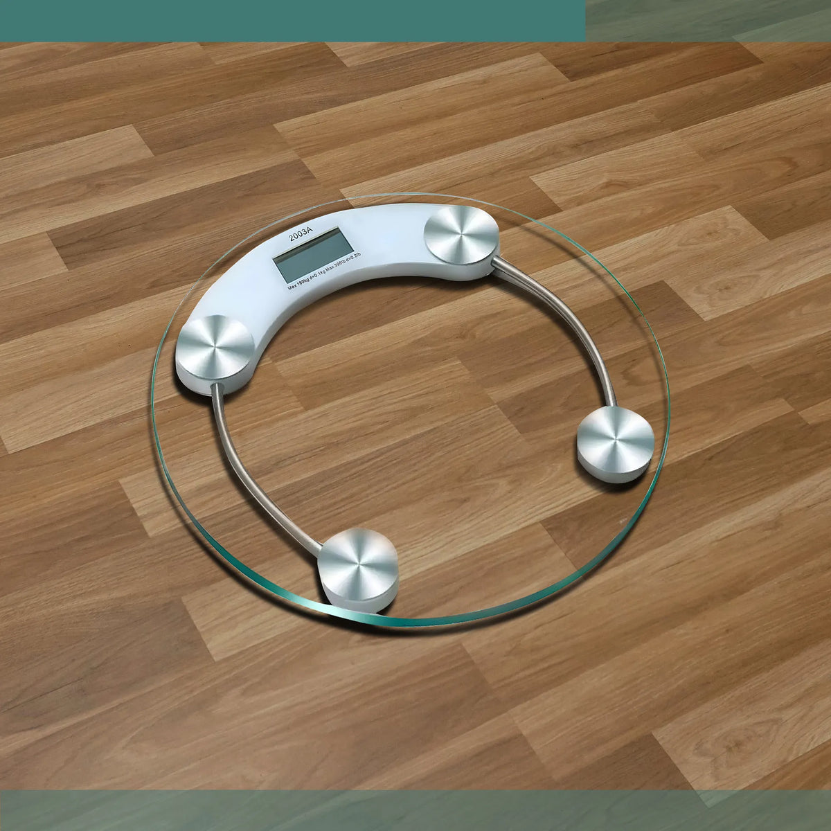 Clear Glass Digital Bathroom Scale – Round, 33 cm, 180 kg - photo 8