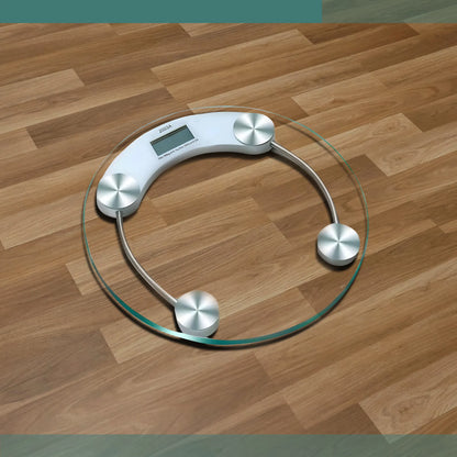 Clear Glass Digital Bathroom Scale – Round, 33 cm, 180 kg - photo 8