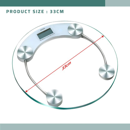 Clear Glass Digital Bathroom Scale – Round, 33 cm, 180 kg - photo 9