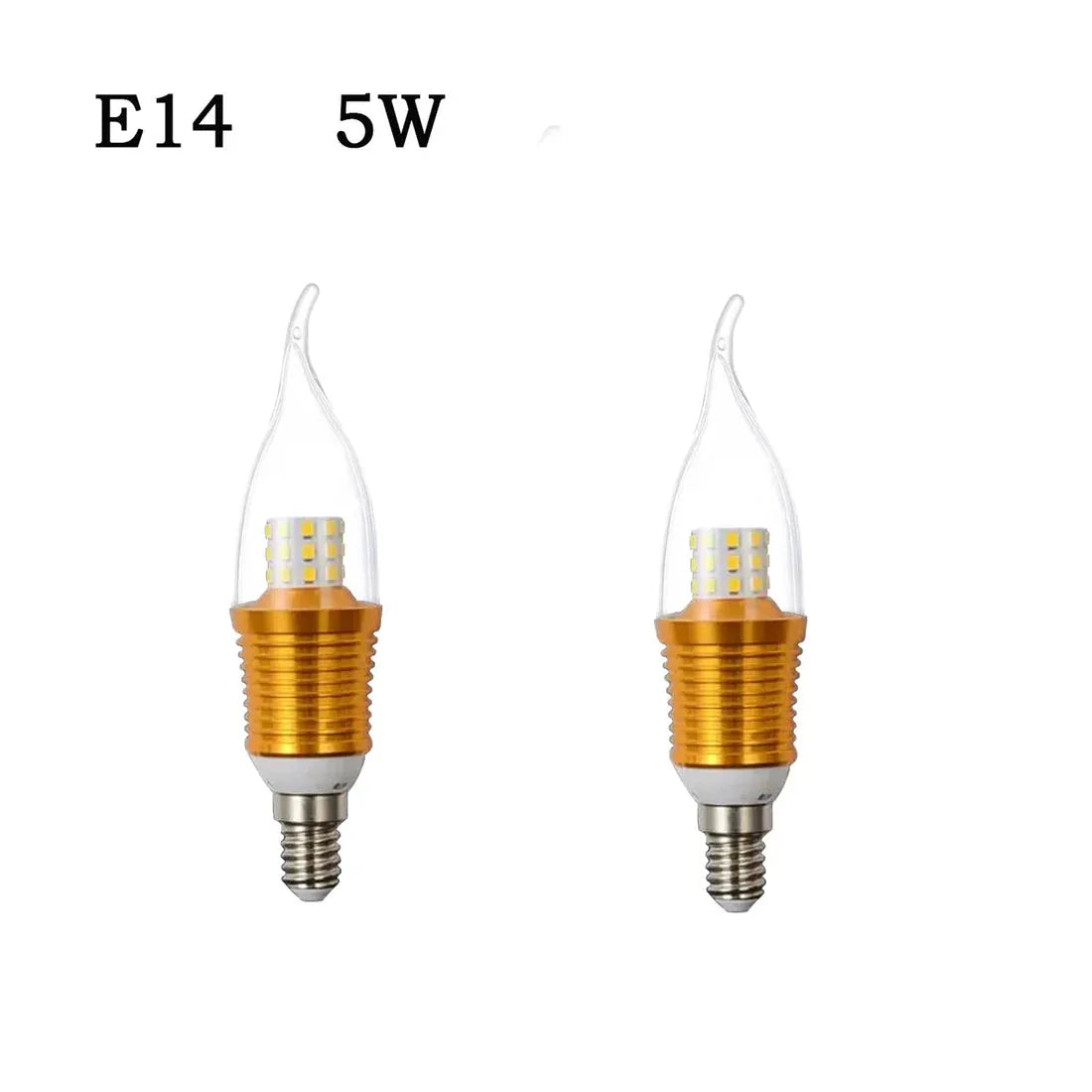 LED Candle Bulbs – E14 & B22 - Candle Warm White, E14 5W, Pack of 2