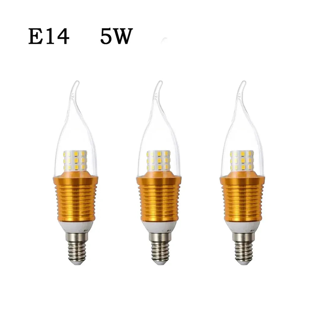 LED Candle Bulbs – E14 & B22 - Candle Warm White, E14 5W, Pack of 3