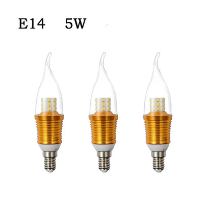 LED Candle Bulbs – E14 & B22 - Candle Warm White, E14 5W, Pack of 3
