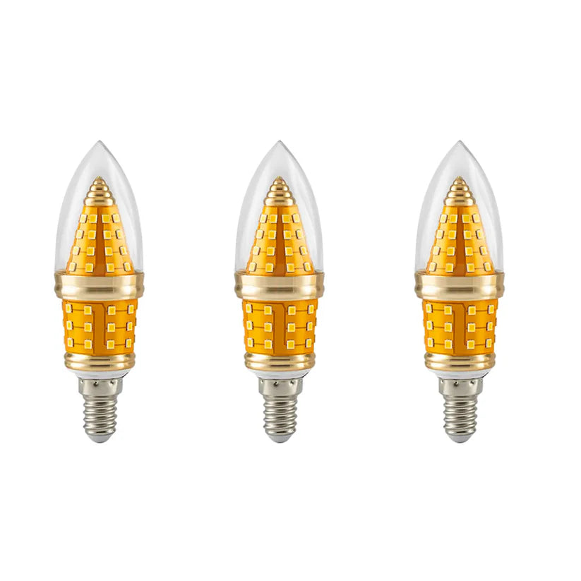 LED Candle Bulbs – E14 & B22 - Switchable Colour, E14 12W, Pack of 3