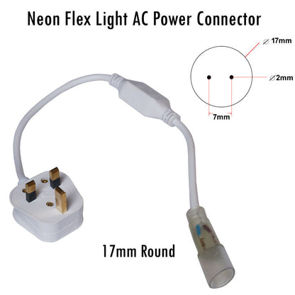 LED Neon Flex AC Power Connector – 15x16 mm & 17 mm Round - photo 5