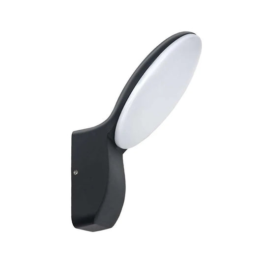 Modern Oval LED Wall Light 12W IP54 – Dark Grey, Warm White - photo 2