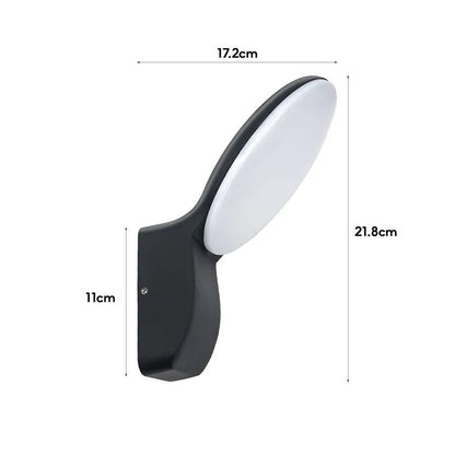 Modern Oval LED Wall Light 12W IP54 – Dark Grey, Warm White - photo 4
