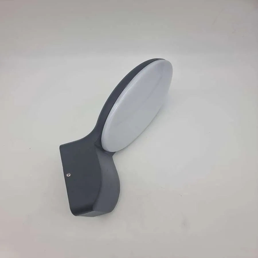 Modern Oval LED Wall Light 12W IP54 – Dark Grey, Warm White - photo 5