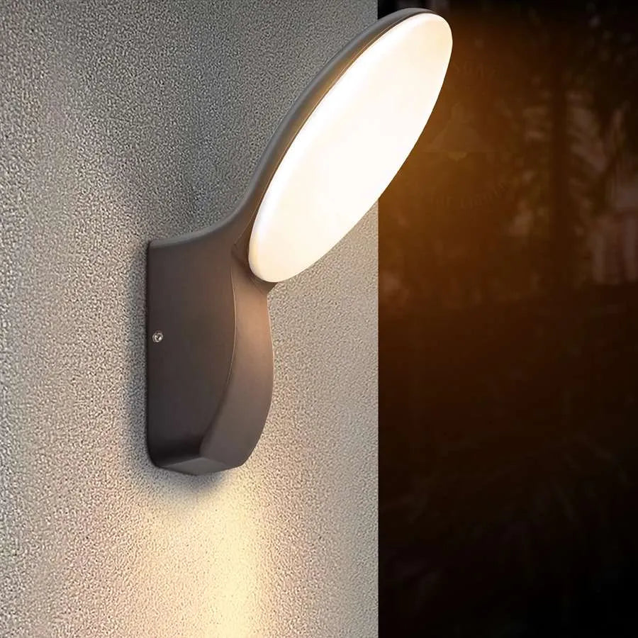 Modern Oval LED Wall Light 12W IP54 – Dark Grey, Warm White - photo 6