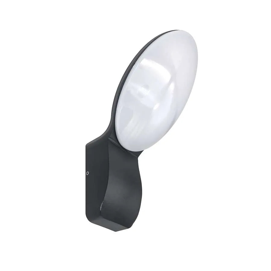 Modern Oval LED Wall Light 12W IP54 – Dark Grey, Warm White - photo 8