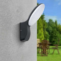 Modern Oval LED Wall Light 12W IP54 – Dark Grey, Warm White