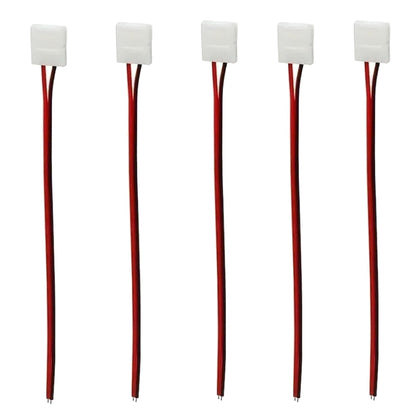 LED Strip Light Connectors – 2 & 4 Pin Clips, Splitters & DC Plug Cables - 2 Pin Female Clip, Pack of 5