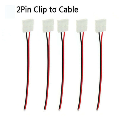 LED Strip Light Connectors – 2 & 4 Pin Clips, Splitters & DC Plug Cables - 2 Pin Female Clip, Single
