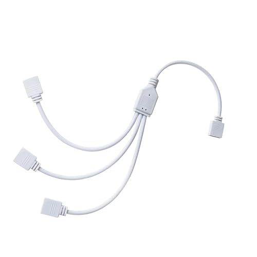 LED Strip Light Connectors – 2 & 4 Pin Clips, Splitters & DC Plug Cables - 3 Way Splitter, Pack of 2