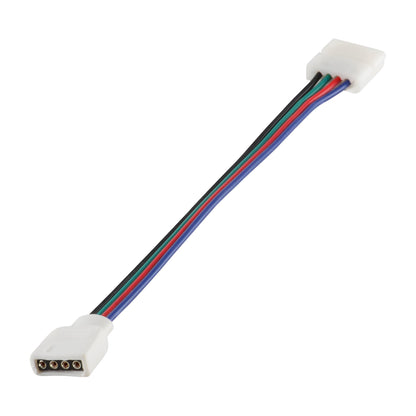 LED Strip Light Connectors – 2 & 4 Pin Clips, Splitters & DC Plug Cables - 4 Pin Clip to Clip, Pack of 5