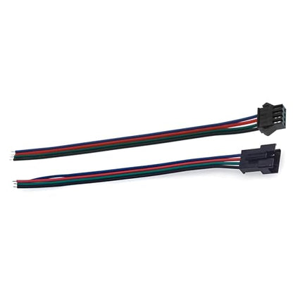 LED Strip Light Connectors – 2 & 4 Pin Clips, Splitters & DC Plug Cables - 4 Pin Female Connector, Pack of 5