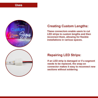 LED Strip Light Connectors – 2 & 4 Pin Clips, Splitters & DC Plug Cables - photo 5