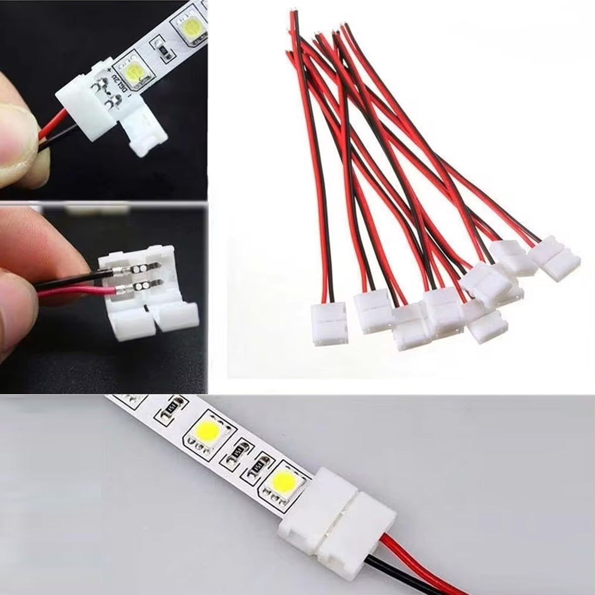 LED Strip Light Connectors – 2 & 4 Pin Clips, Splitters & DC Plug Cables - photo 6