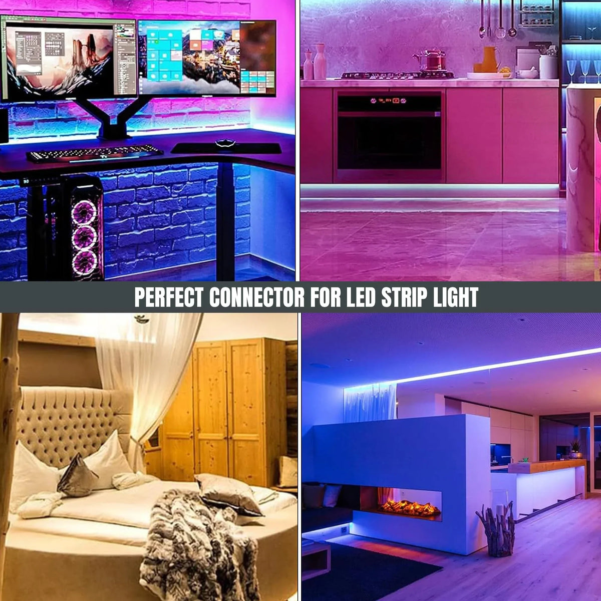 LED Strip Light Connectors – 2 & 4 Pin Clips, Splitters & DC Plug Cables - photo 9