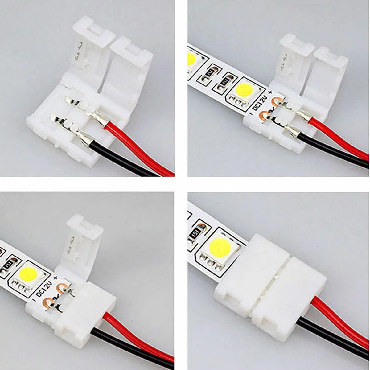 LED Strip Light Connectors – 2 & 4 Pin Clips, Splitters & DC Plug Cables - photo 2
