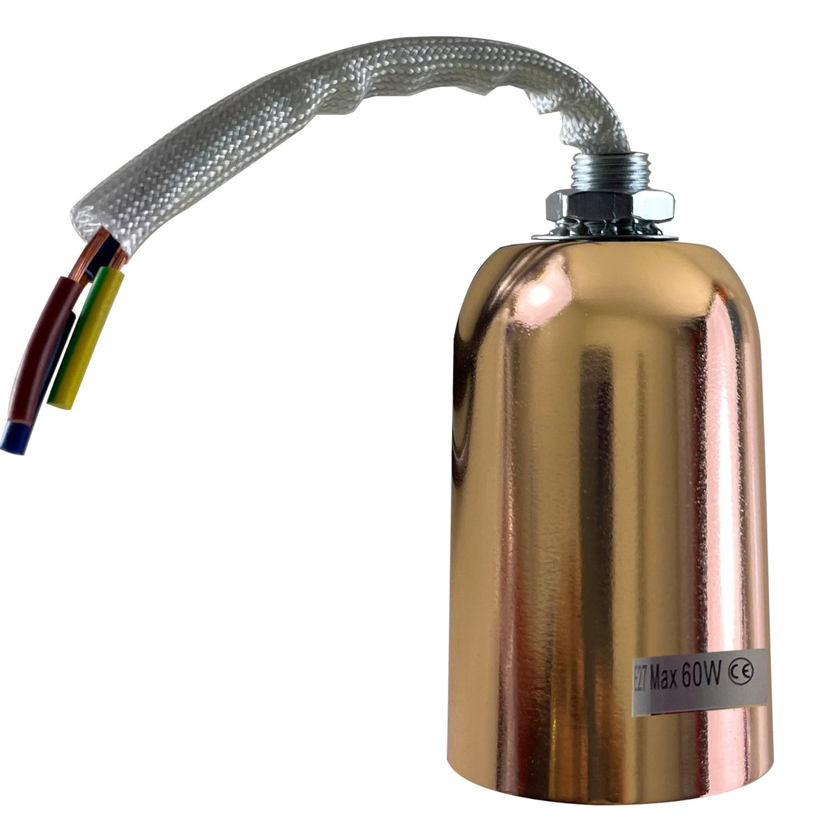 Dome E27 Lamp Holder – Max 60W, 6 Metal Finishes - French Gold, Standard, Single