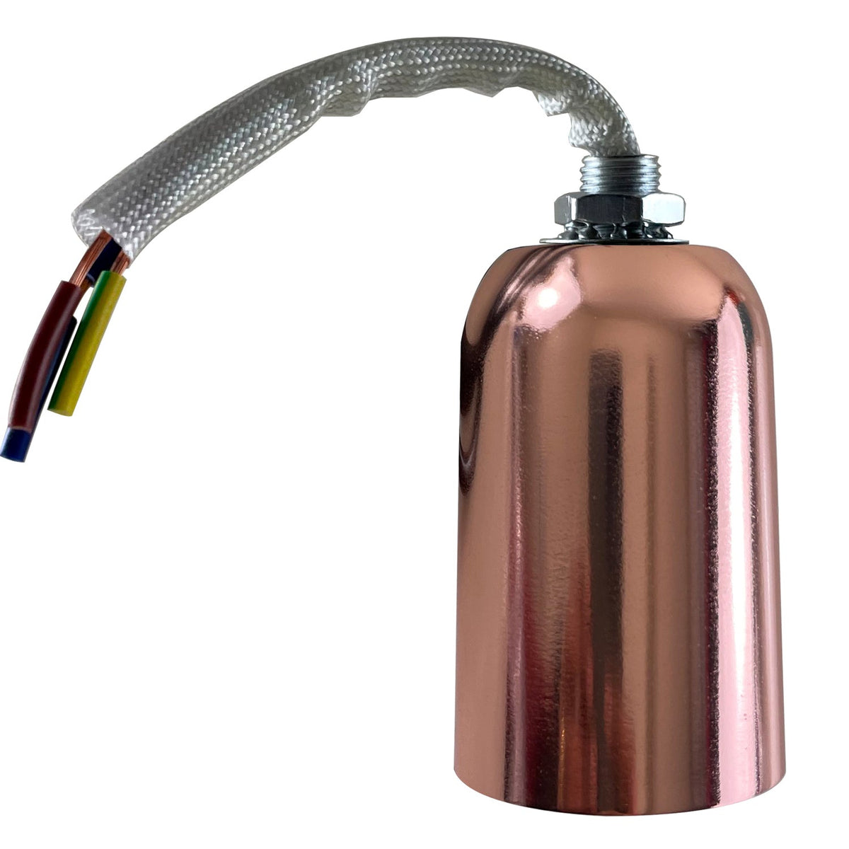 Dome E27 Lamp Holder – Max 60W, 6 Metal Finishes - Rose Gold, Standard, Single
