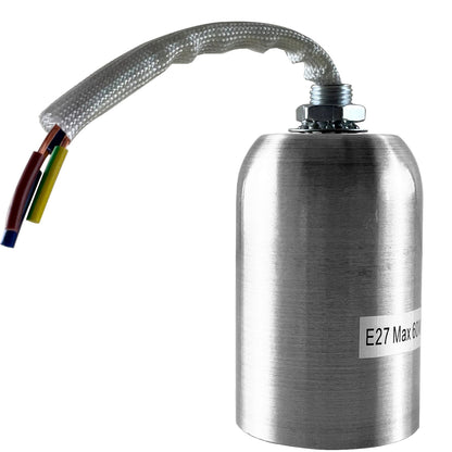 Dome E27 Lamp Holder – Max 60W, 6 Metal Finishes - Satin Nickel, Standard, Single