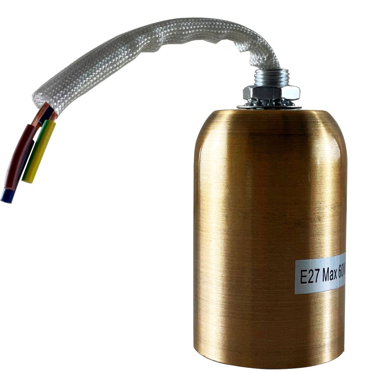 Dome E27 Lamp Holder – Max 60W, 6 Metal Finishes - Yellow Brass, Standard, Single