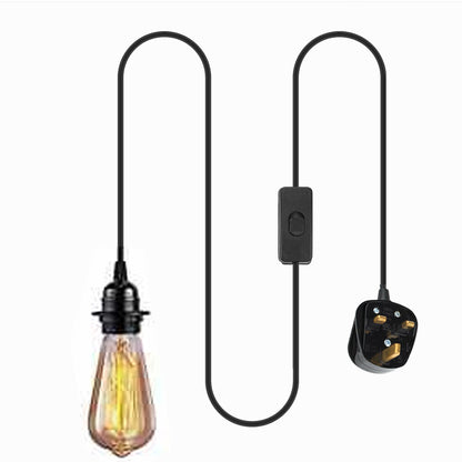 Plug-In Lamp Holder Cable – E27, On/Off Switch, 2 m, UK Plug - photo 7