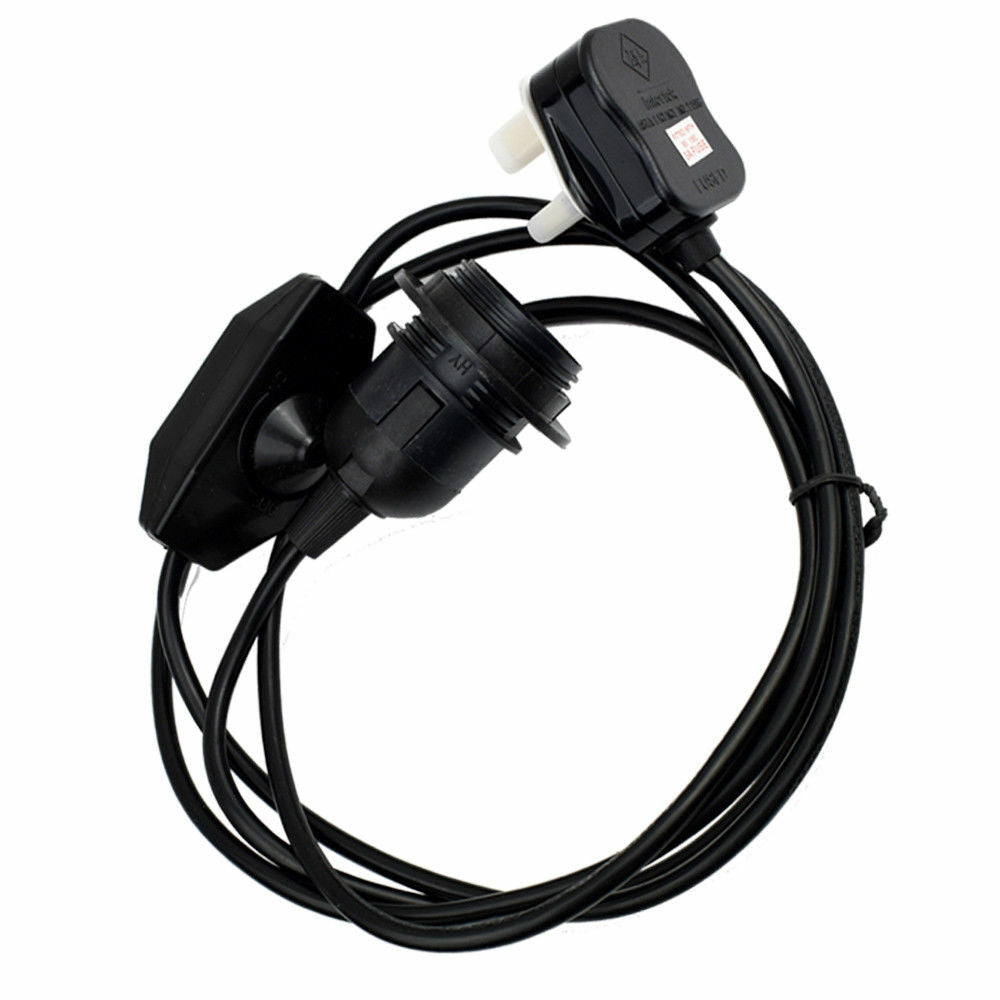 Plug-In Lamp Holder Cable – E27, On/Off Switch, 2 m, UK Plug - photo 9