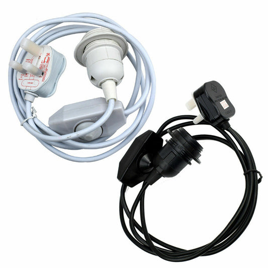 Plug-In Lamp Holder Cable – E27, On/Off Switch, 2 m, UK Plug - photo 2