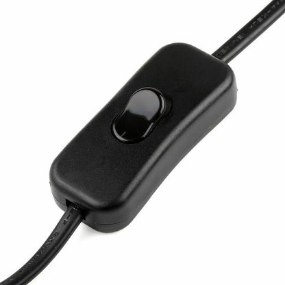 Plug-In Lamp Holder Cable – E27, On/Off Switch, 2 m, UK Plug - Black, No Shade, Without Bulb