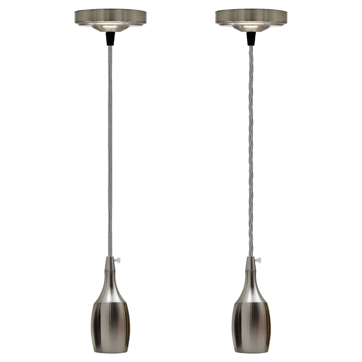 Satin Nickel Pendant Set – Bottle Holder, Grey Fabric Cable 1 to 5 m - photo 11