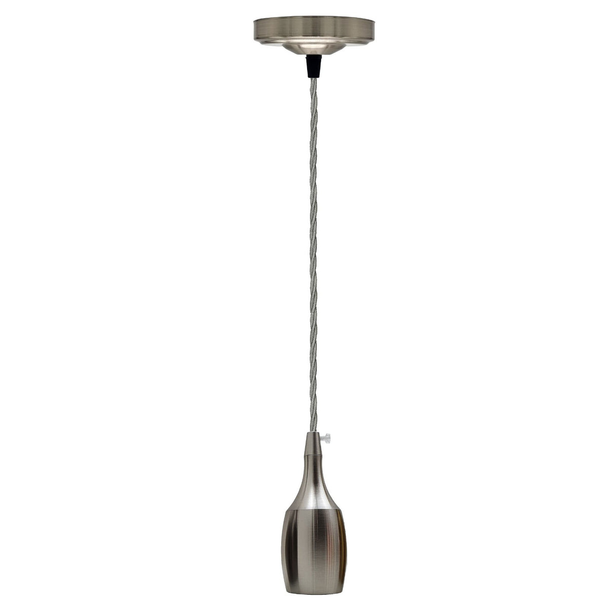 Satin Nickel Pendant Set – Bottle Holder, Grey Fabric Cable 1 to 5 m - photo 2