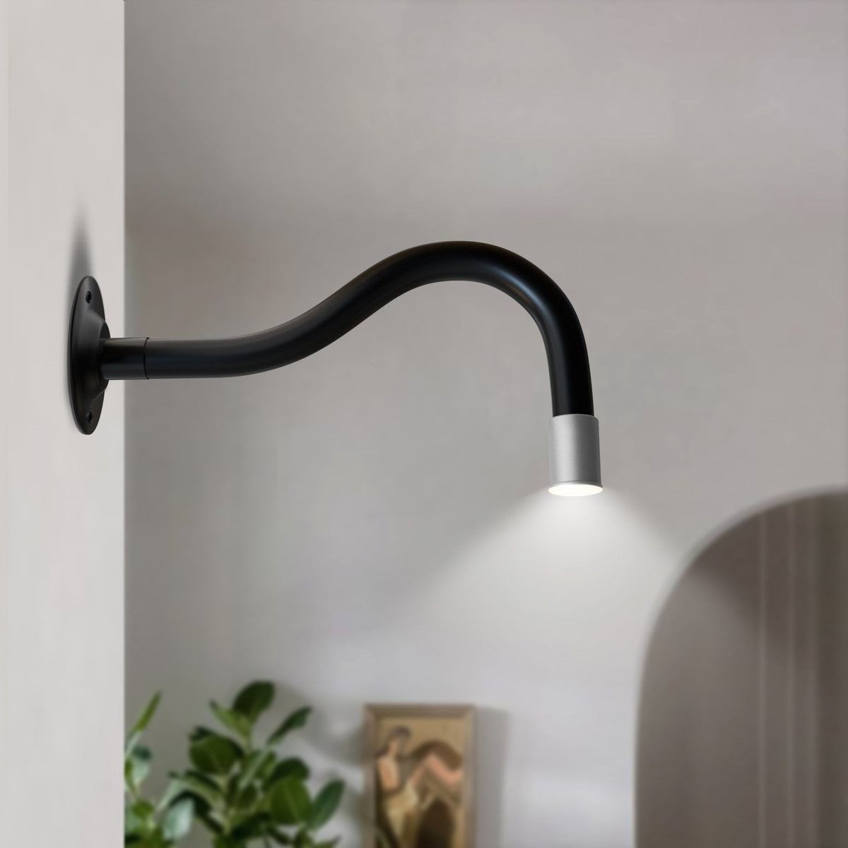 Gooseneck LED Wall Light – Black or White, Cool White - photo 2