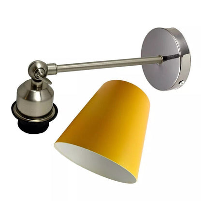 Long Swivel Arm Wall Light with Shade – Copper, Green Brass, Rose Gold, Satin Nickel - photo 2