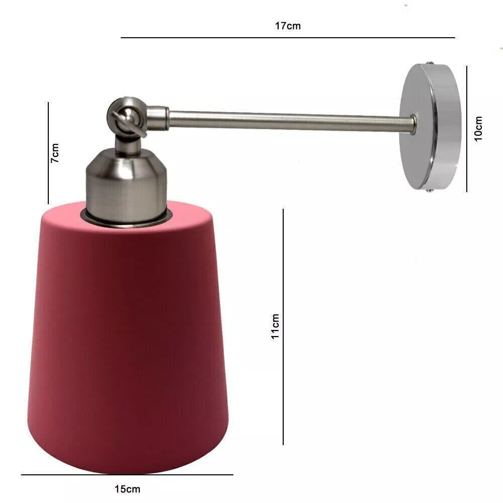 Long Swivel Arm Wall Light with Shade – Copper, Green Brass, Rose Gold, Satin Nickel - photo 3