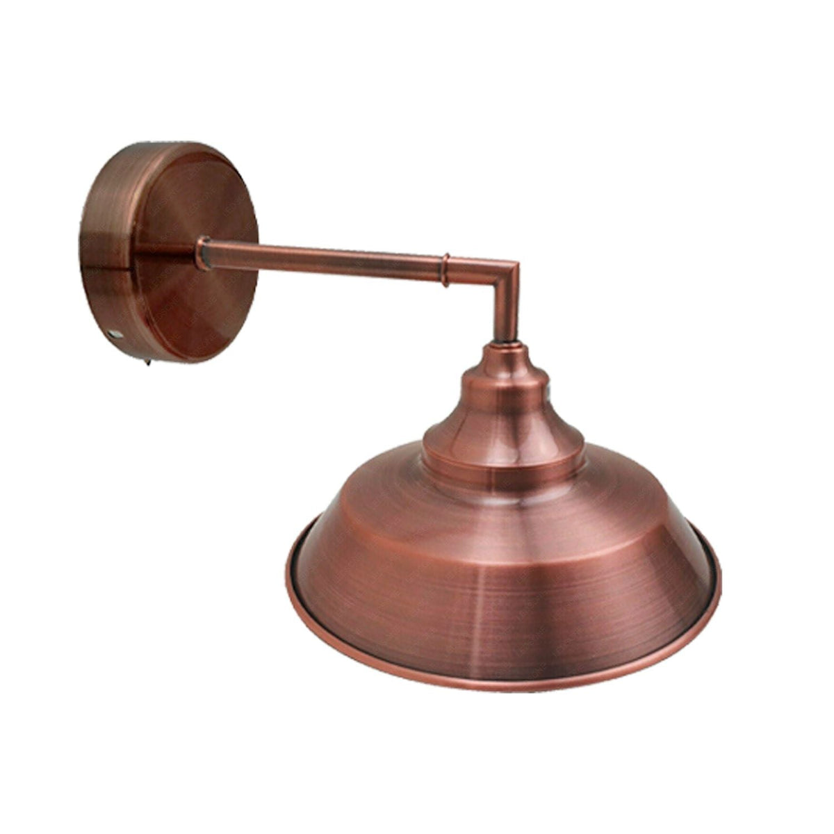 Long Arm Wall Light Copper with Shade - Copper, Vintage Dome 22 cm Copper, Without Bulb