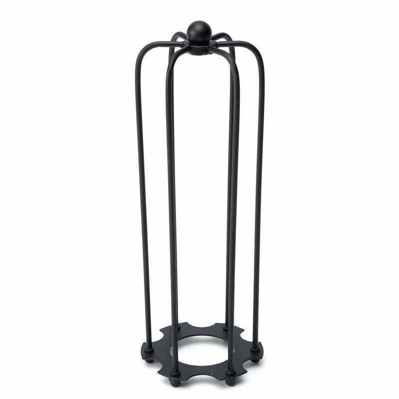 Long Tube Cage Lamp Shade 23 cm – Easy Fit, 10 Colours - Black, with Reducer Ring, Single