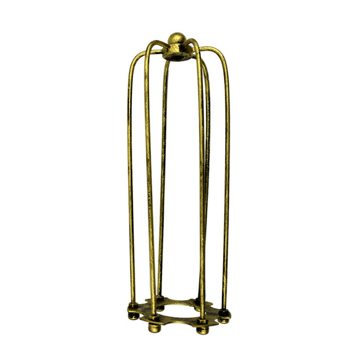 Long Tube Cage Lamp Shade 23 cm – Easy Fit, 10 Colours - Brushed Brass, with Reducer Ring, Single