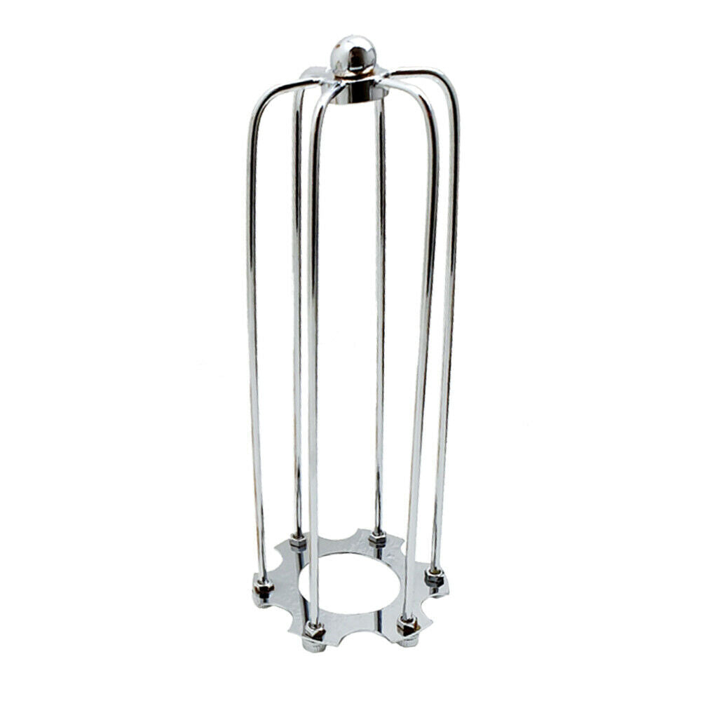 Long Tube Cage Lamp Shade 23 cm – Easy Fit, 10 Colours - Chrome, with Reducer Ring, Single