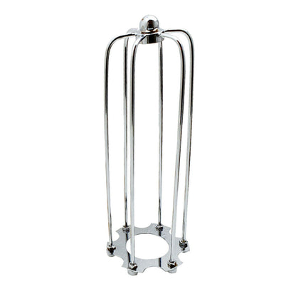 Long Tube Cage Lamp Shade 23 cm – Easy Fit, 10 Colours - Chrome, with Reducer Ring, Single