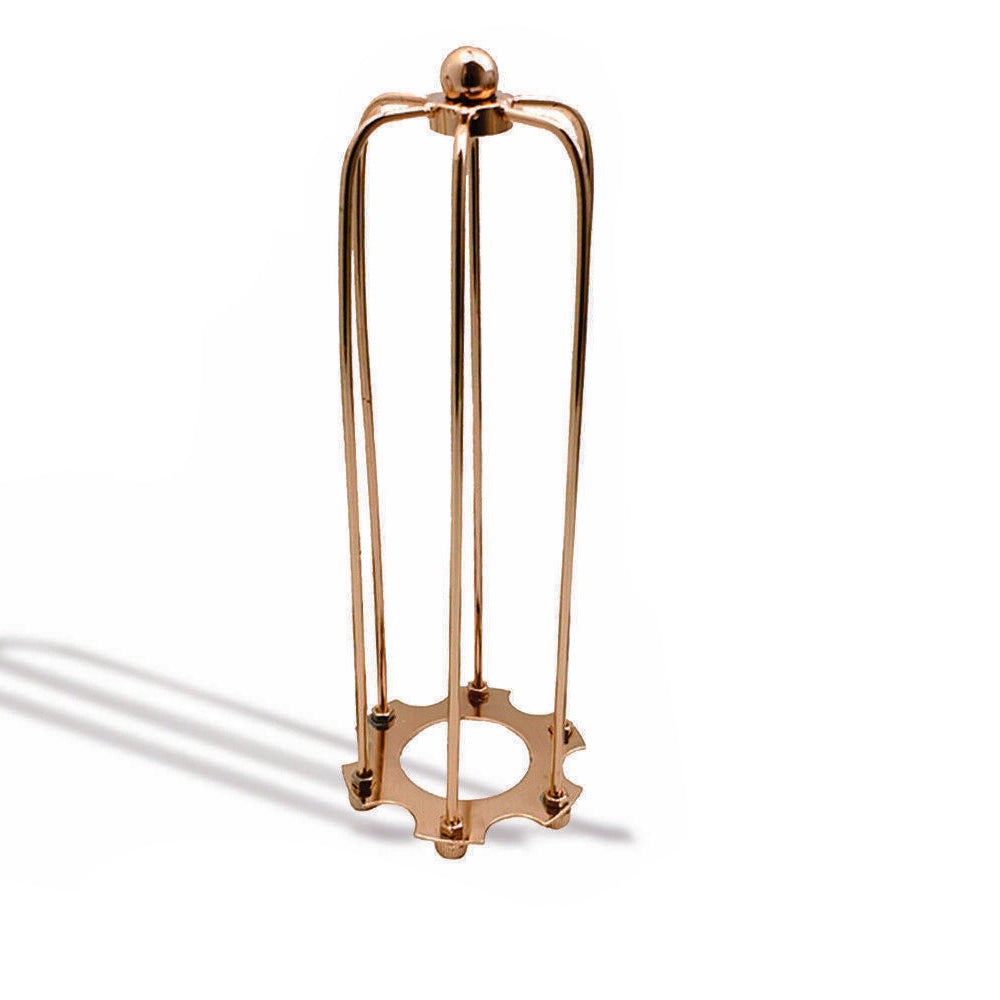 Long Tube Cage Lamp Shade 23 cm – Easy Fit, 10 Colours - French Gold, with Reducer Ring, Single