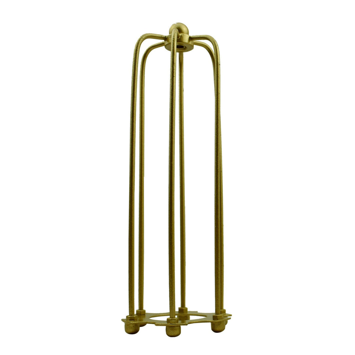 Long Tube Cage Lamp Shade 23 cm – Easy Fit, 10 Colours - Gold, with Reducer Ring, Single