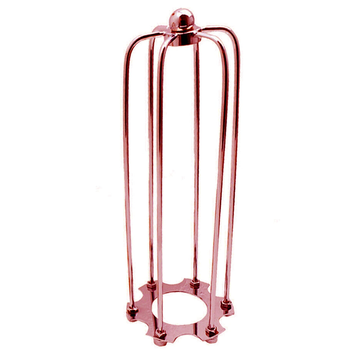 Long Tube Cage Lamp Shade 23 cm – Easy Fit, 10 Colours - Rose Gold, with Reducer Ring, Single