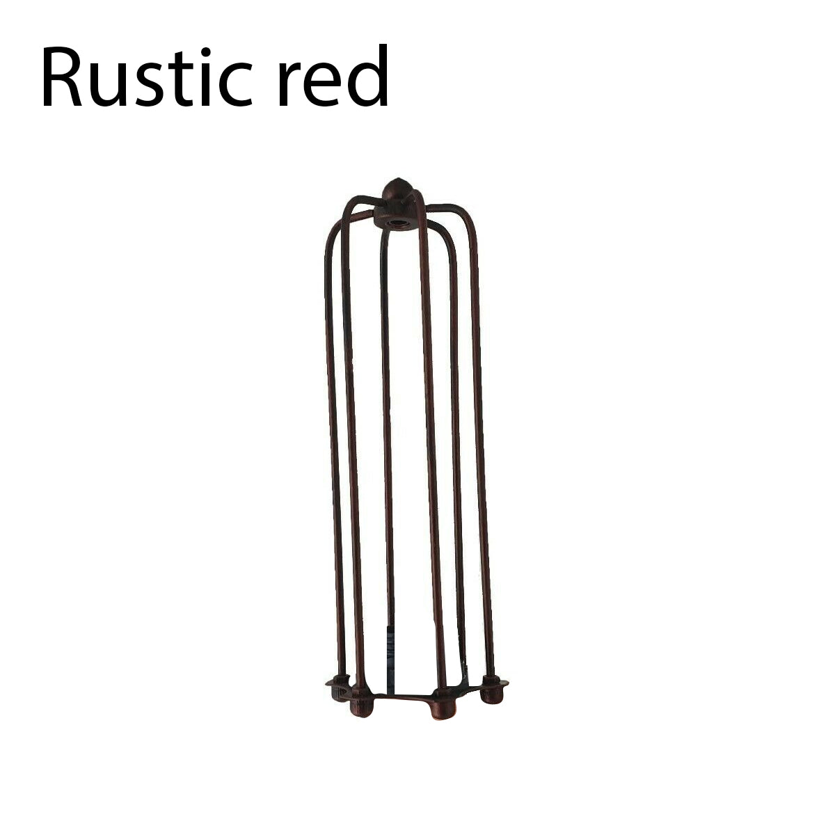 Long Tube Cage Lamp Shade 23 cm – Easy Fit, 10 Colours - Rustic Red, with Reducer Ring, Single