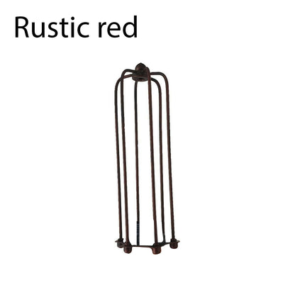 Long Tube Cage Lamp Shade 23 cm – Easy Fit, 10 Colours - Rustic Red, with Reducer Ring, Single