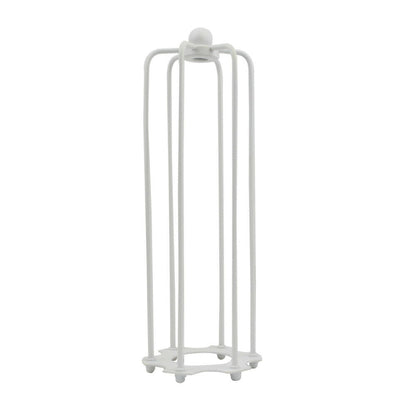 Long Tube Cage Lamp Shade 23 cm – Easy Fit, 10 Colours - White, with Reducer Ring, Single
