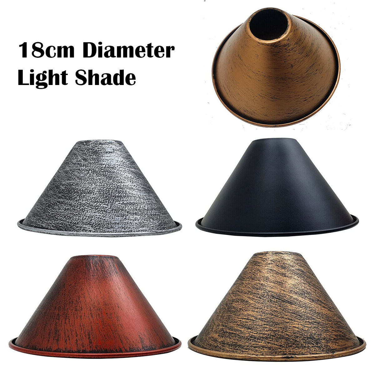 Long Cone Lamp Shade 18 cm – Easy Fit, 4 Industrial Finishes - photo 14