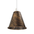 Long Cone Lamp Shade 18 cm – Easy Fit, 4 Industrial Finishes - Brushed Copper, 18 cm with Reducer Ring, Single