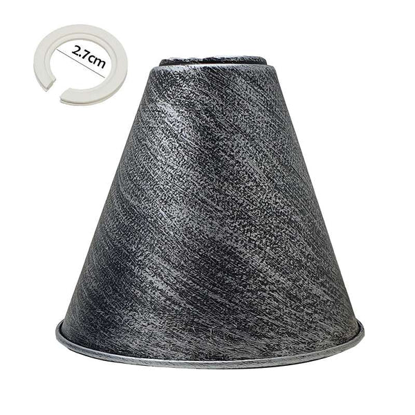 Long Cone Lamp Shade 18 cm – Easy Fit, 4 Industrial Finishes - Brushed Silver, 18 cm, Shade Only, Single